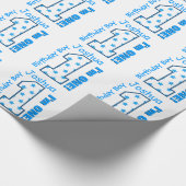 1st誕生日名前をカスタムするブルースターズNumber BOY V1 ラッピングペーパー (角)