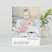 1st誕生日招待状ガールボーイ写真 招待状 (スタンド正面)