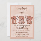 1st誕生日 – 私たちはBearly待ち招待状 招待状 (正面)