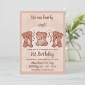 1st誕生日 – 私たちはBearly待ち招待状 招待状 (スタンド正面)