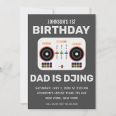 1st誕生日DJダンスパーティー木炭 招待状 (正面)