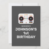 1st誕生日DJダンスパーティー木炭 招待状 (裏面)