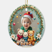 1st クリスマス ツリースマイル オーナメント 両面タイプ テディベア (左)