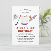 1st バースデー | ホッケーの誕生日パーティー招待状 招待状 (スタンド正面)