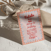 1st ベリー 手描き いちご フォト バースデー 招待状