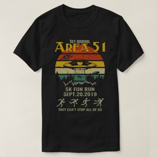 1st annual area 51 5k fun run sept  tシャツ (デザイン正面)