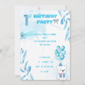 1st baby boy birthday invitation  招待状 (正面)