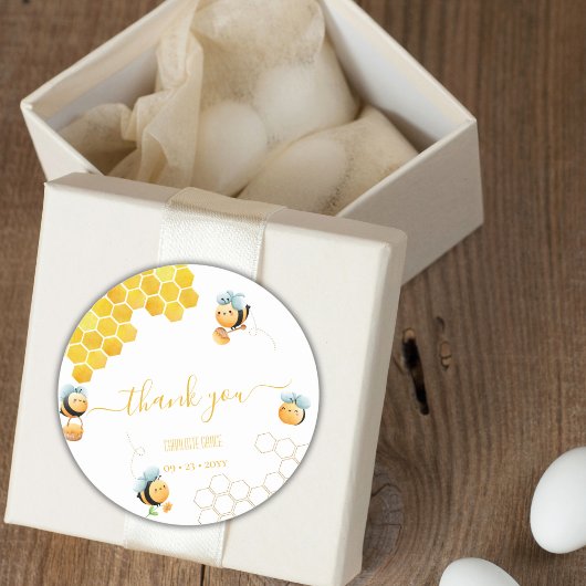 1st Bee誕生日サンキュー ラウンドシール