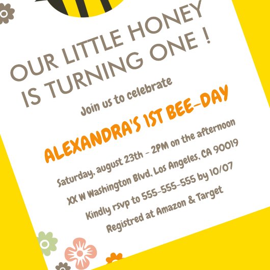 1st bee day招待状かわいい 招待状