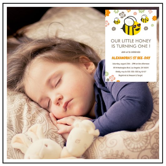 1st bee day招待状かわいい 招待状