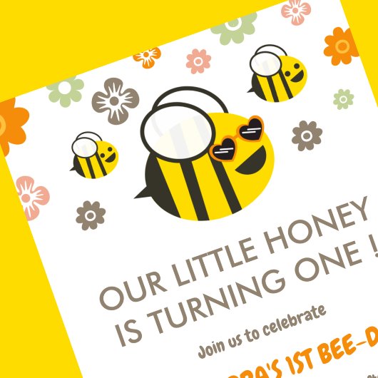 1st bee day招待状かわいい 招待状