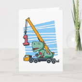 1st Birthday 1 year Mobile Crane Dinosaur カード (正面)