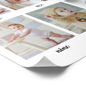 1st Birthday Baby Milestone 12 Months Custom Photo ポスター (角)