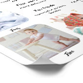 1st Birthday Baby Milestone Custom Picture Collage ポスター (角)