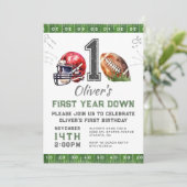 1st Birthday Boy Football招待状編集可能 招待状 (スタンド正面)