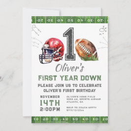 1st Birthday Boy Football招待状編集可能 招待状