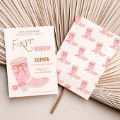 1st Birthday Cowgirl First Rodeo  Invite 招待状