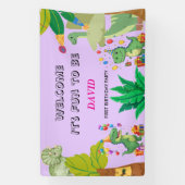 1st Birthday Dinosaur Minimal baby boy 横断幕 (縦)