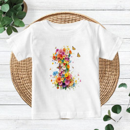 1st Birthday Floral Boho Baby Shirt - Modern Kids ベビーTシャツ