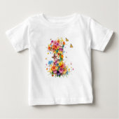 1st Birthday Floral Boho Baby Shirt - Modern Kids ベビーTシャツ (正面)