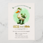 1st Birthday Foil Invitation Card | St. Patrick's  箔招待状 (正面)