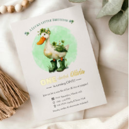 1st Birthday Foil Invitation Card | St. Patrick's 箔招待状