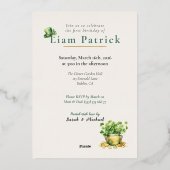 1st Birthday Foil Invitation St. Patrick's Card 箔招待状 (裏面)