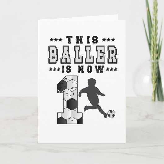 1st Birthday Gift Soccer Player 1 Year Old Boy カード (正面)