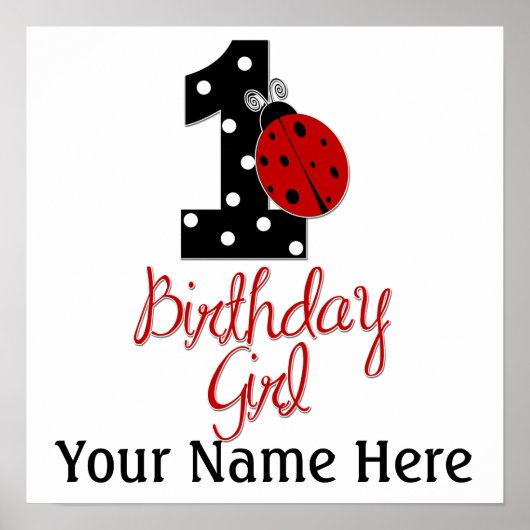 1st Birthday Girl - Lady Bug - 1 - Ladybug ポスター (正面)