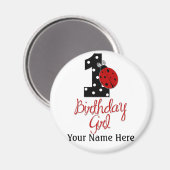 1st Birthday Girl - Lady Bug - 1 - Ladybug マグネット (正面/裏面)