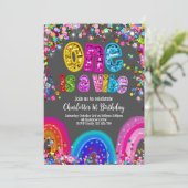 1st Birthday Girls Glitter Party 招待状 (スタンド正面)