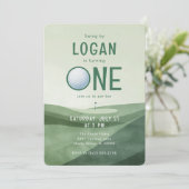 1st Birthday Golf Par-tee Photo Watercolor  招待状 (スタンド正面)