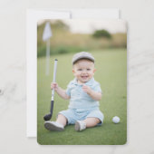 1st Birthday Golf Par-tee Photo Watercolor  招待状 (裏面)
