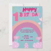 1st birthday invitation  招待状 (正面)