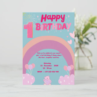 1st birthday invitation  招待状