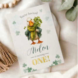 1st Birthday Invitation Card - St. Patrick's Day 箔招待状
