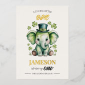 1st Birthday Invitation | Foil St. Patrick's Card 箔招待状 (正面)