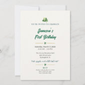 1st Birthday Invitation | Lucky St. Patrick's Day 招待状 (裏面)