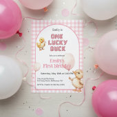 1st Birthday Invitation One Lucky Duck Theme 招待状