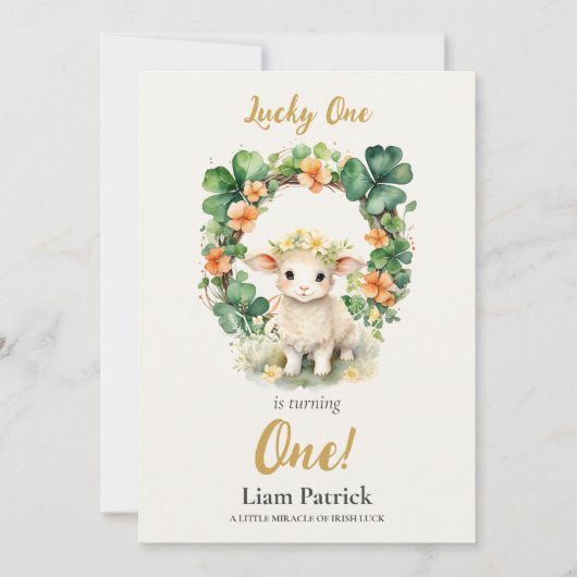 1st Birthday Invitation St. Patrick's Day Card 招待状 (正面)