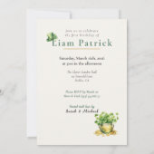 1st Birthday Invitation St. Patrick's Day Card 招待状 (裏面)