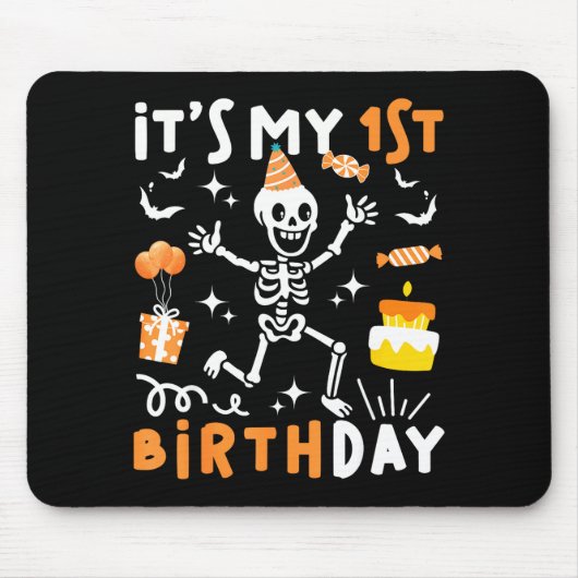 1st birthday kids funny skeleton 1st birthday マウスパッド (正面)