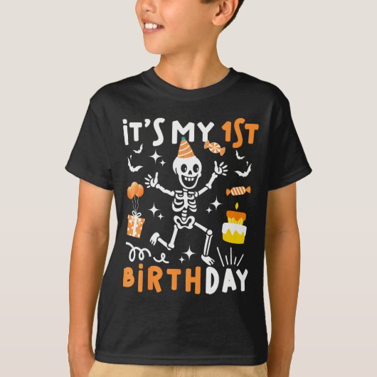 1st birthday kids funny skeleton 1st birthday tシャツ (正面)