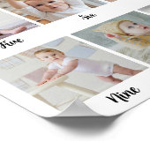 1st Birthday Milestone Custom Photo Collage ポスター (角)