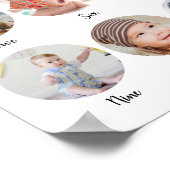 1st Birthday My First Year Milestone Photo Collage ポスター (角)