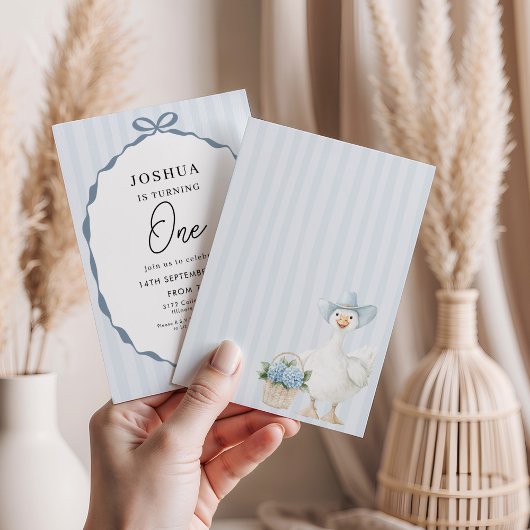 1st Birthday Party Cute Duck  招待状