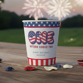 1st Birthday Party Patriotic USA Flag July 4th 紙コップ