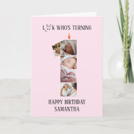 1st Birthday Photo Card カード
