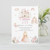 1st Birthday Princess Girl Invitation 招待状 (スタンド正面)