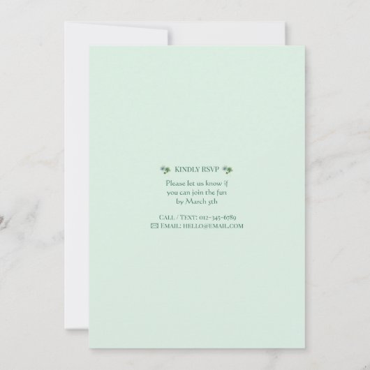 1st Birthday St. Patrick's Day Invitation Card 招待状 (裏面)